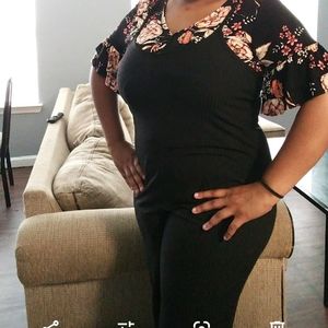 Floral faux wrap top